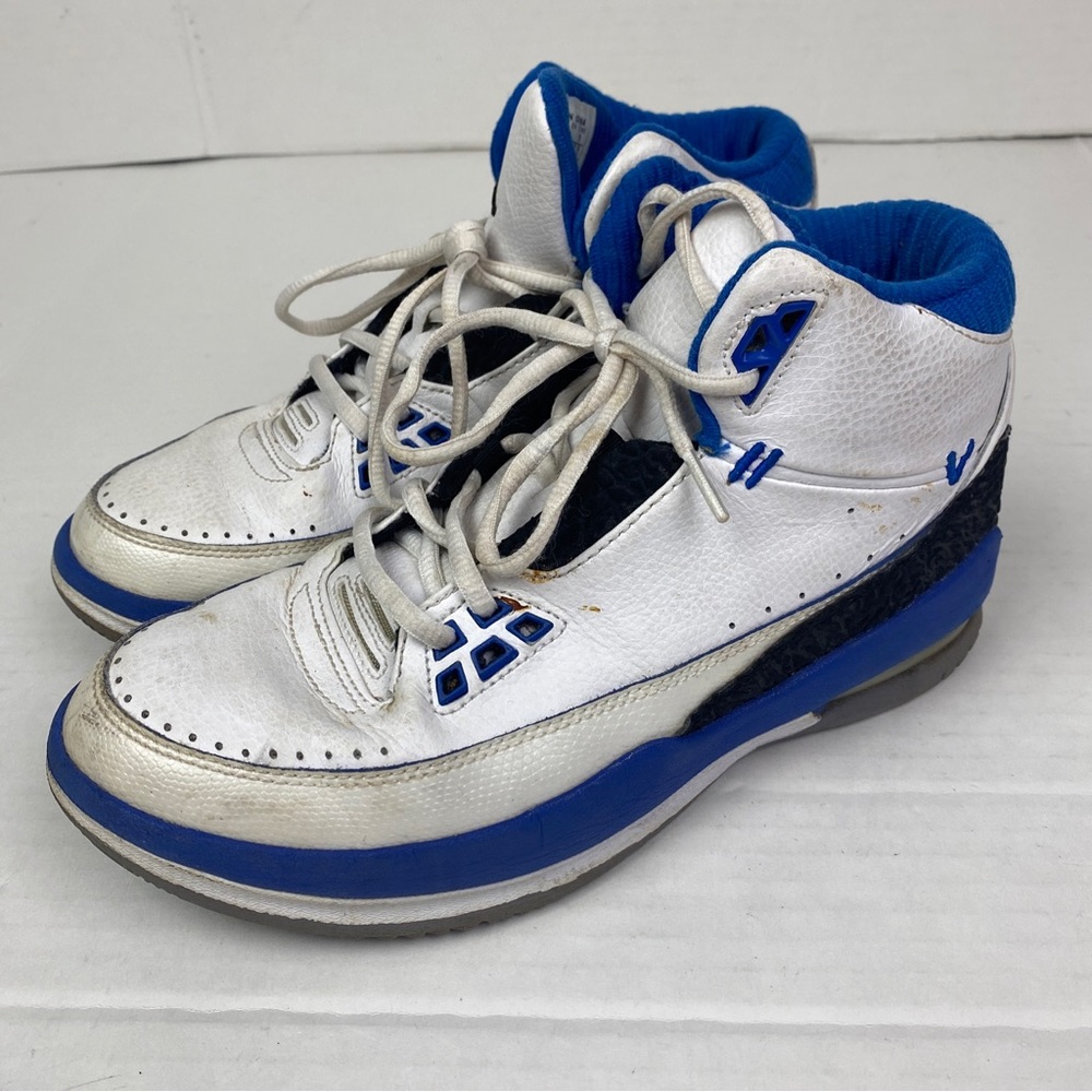 Nike Air Jordan Youth Size 7 Sneakers White Blue 332097-171 Basketball 2008
